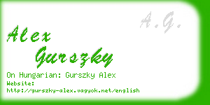 alex gurszky business card